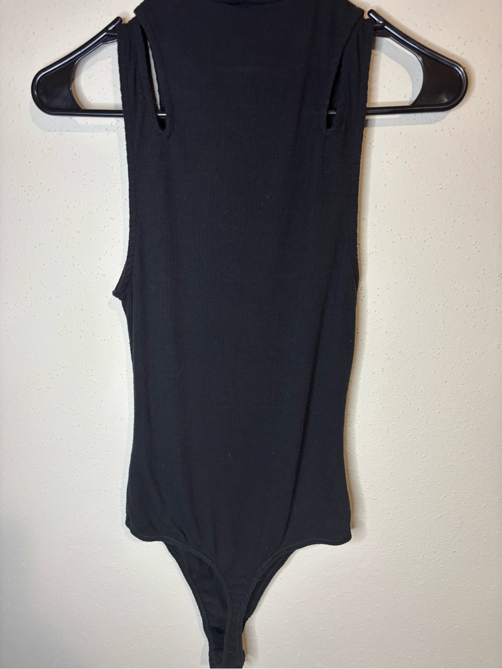 Free People Black Ribbed Sleeveless Bodysuit